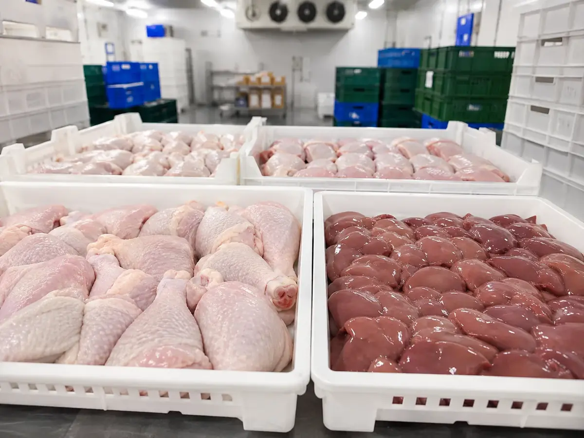Chicken and liver food supply