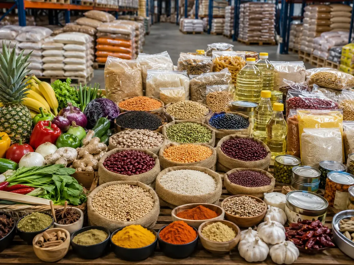Green coffee beans, food products and on-demand supply