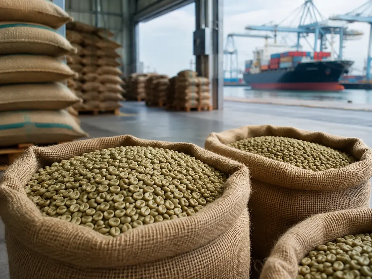 Green coffee beans import and export supply